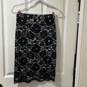 DKNY Black Lace Pencil Skirt